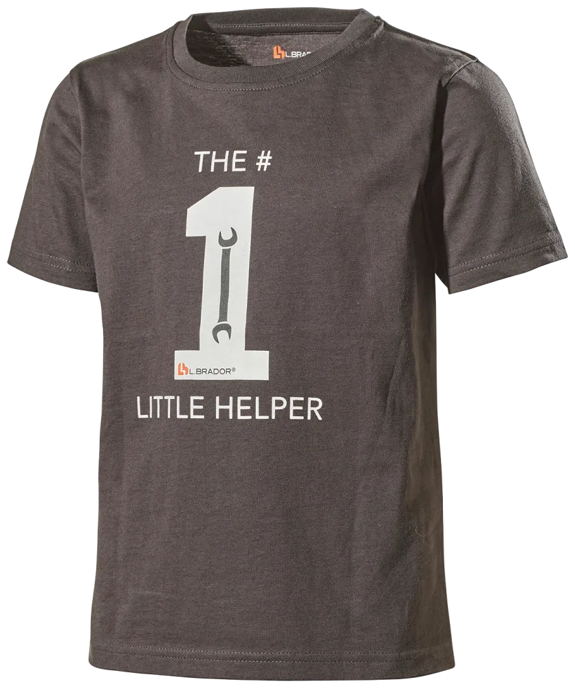 L.Brador 6066B T-shirt för barn, grå 134/140