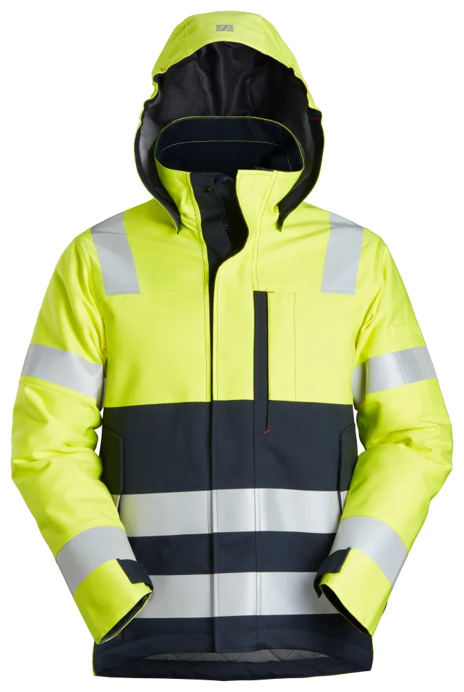 Snickers Workwear 1162-6695 Vinterjacka varsel, gul/marinblå, flamskydd XS