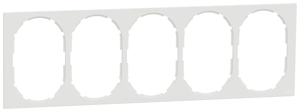 Elko EKO50016 Ram 5-fack 2-vägsuttag, kombinationsmontage Renvit