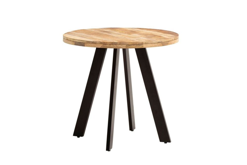 Matbord Wohnling rund massivt trä, modern lantlig stil 80 cm