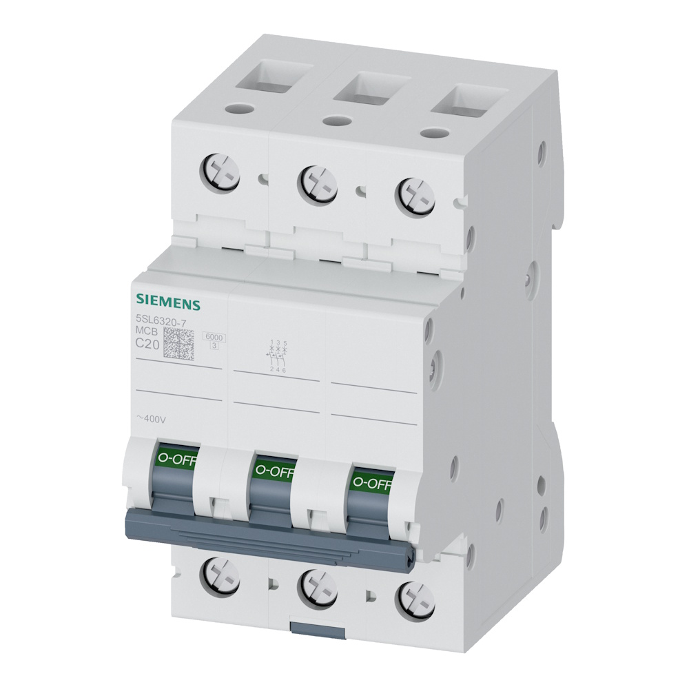 Miniatyrbrytare 3Poler C-Kurva 20A 6kA 400V IP20 Siemens