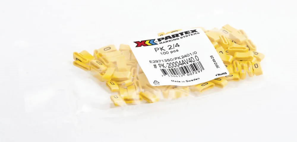 Partex PA2401/5 Kabelmärkning siffror, Ø4-10 mm, 100-pack 5