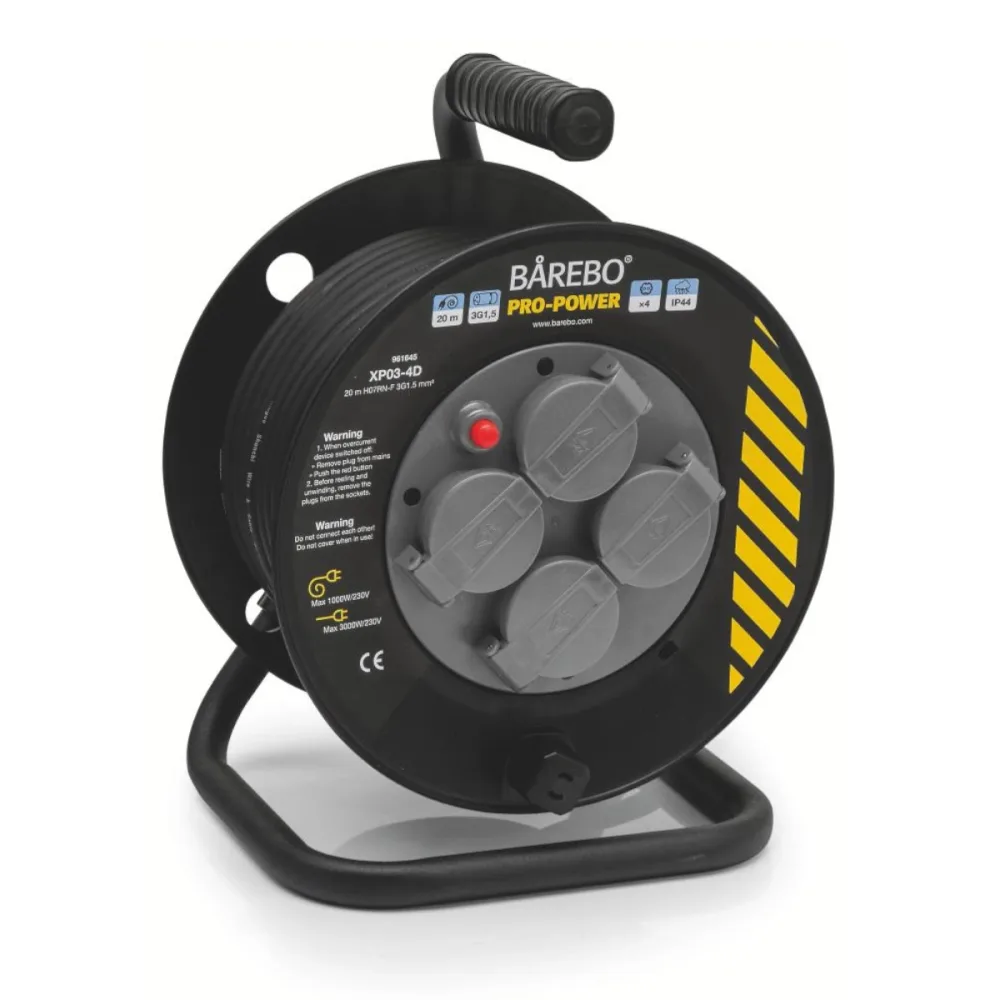 Kabelvinda 20m H07RN-F (RDOE) 3G1,5mm² IP44 2st Bårebo Pro Power