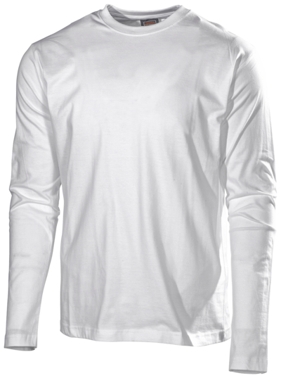 T-SHIRT 628B LÅNGÄRM VIT XL 100% BOMULL