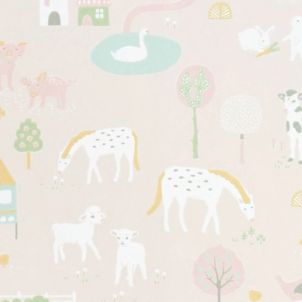 Wish Upon Your Dreams My Farm 127-03 Rosa Tapet | Stuvbutiken