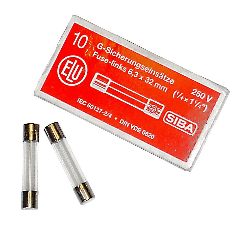 SIBA 7005960.6,3 Finsäkring 6 x 32 mm, snabb, 10-pack 6,3 A