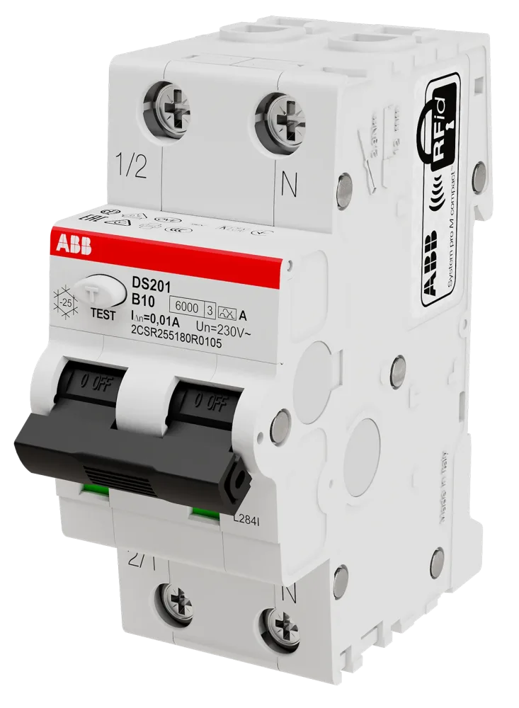 ABB 2CSR255180R0134 Personskyddsautomat 6kA, C-karakteristik, typ A DS201 C13 A10
