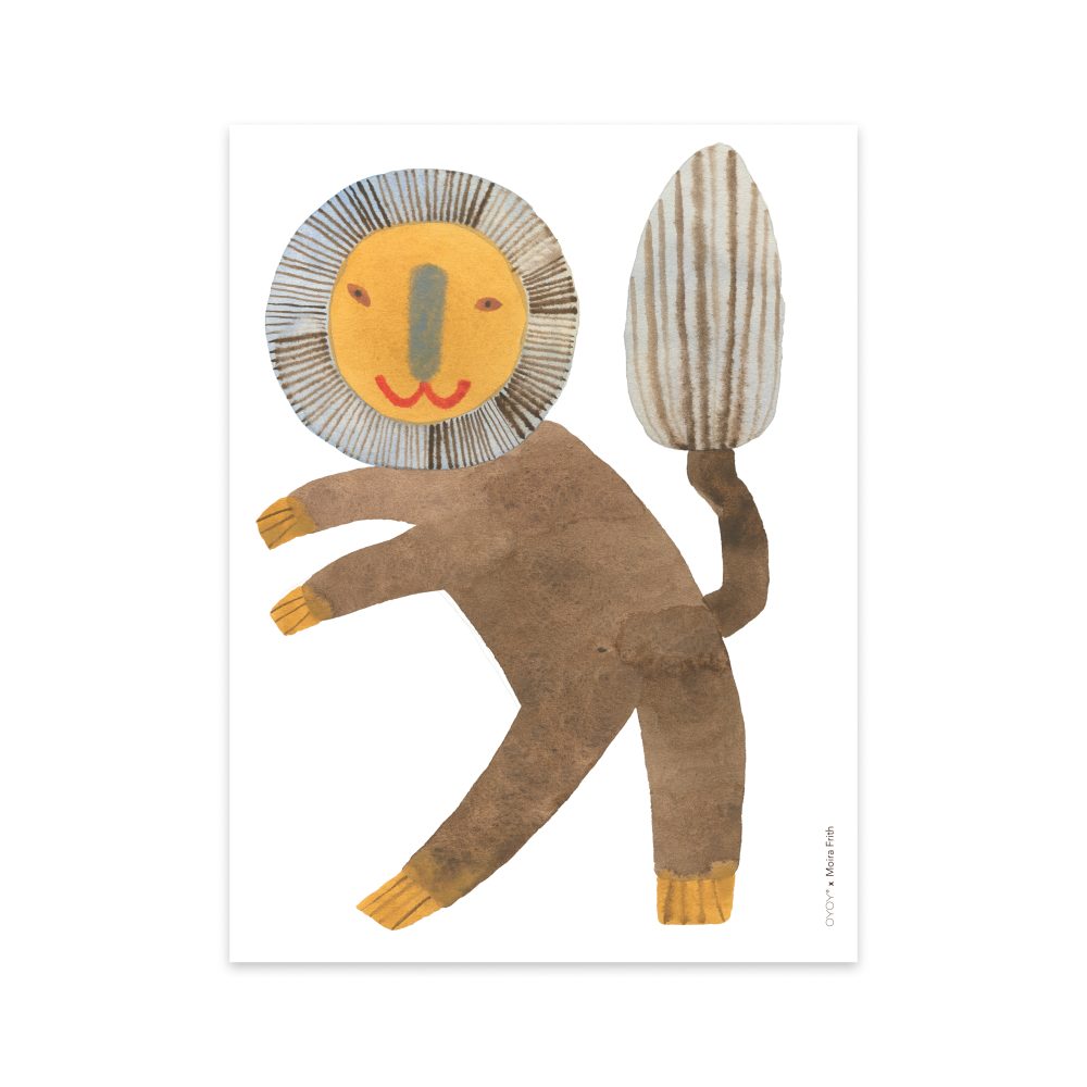 Standing Lion poster 30x40 cm, Multi