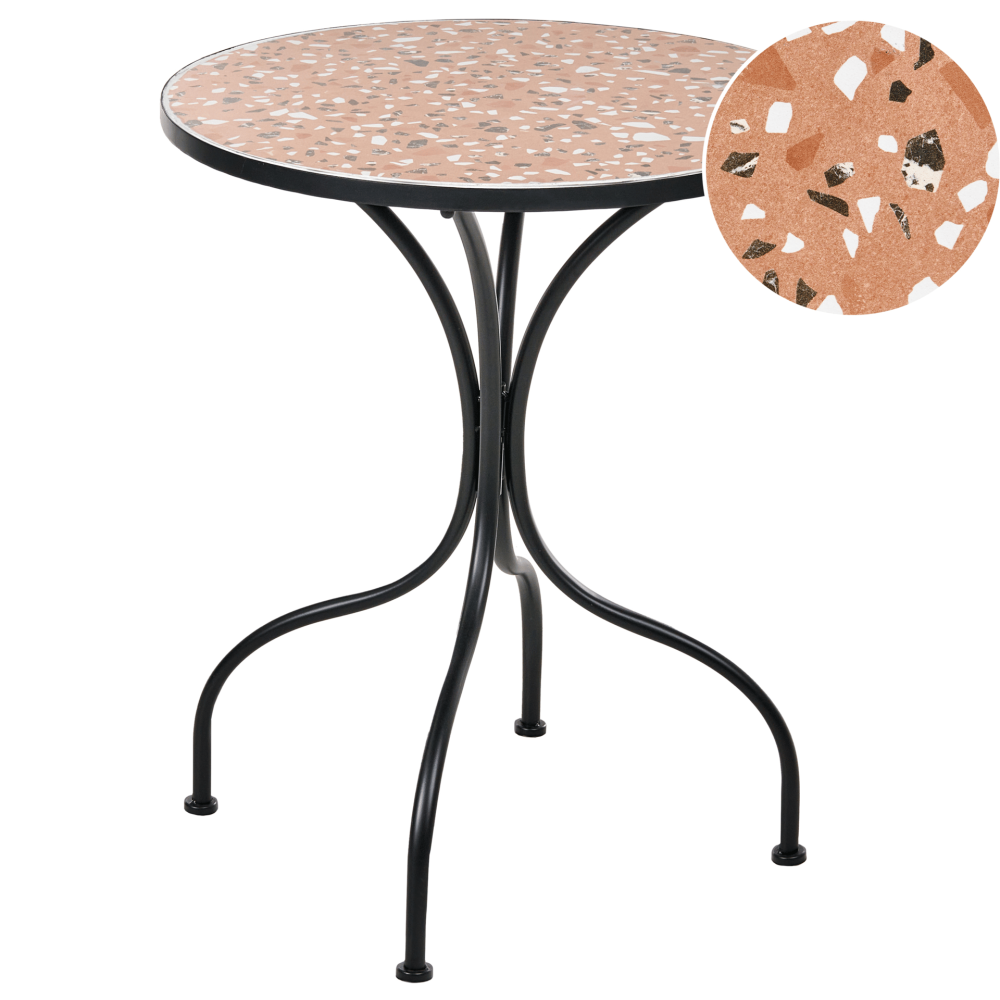 Bistrobord utomhus Adrano 60 cm Terrazzoeffekt Järn