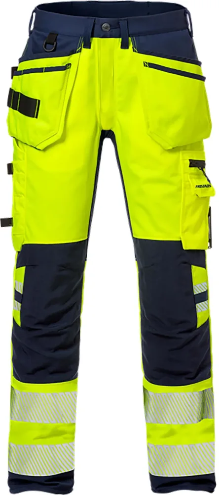 Fristads FR 2707 PLU Arbetsbyxa varsel, gul D108