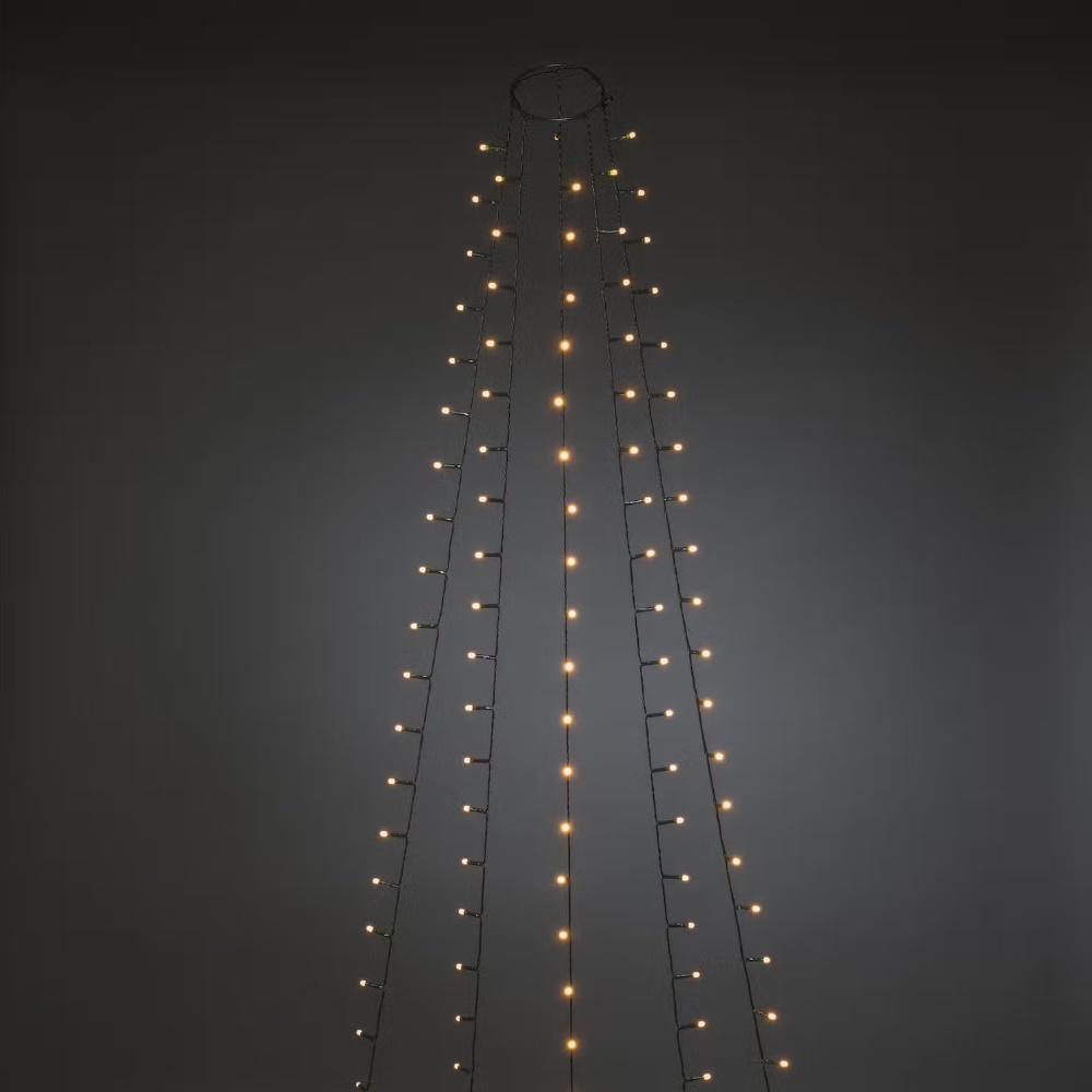 Julgransslinga 180cm 150 Amber Frostad LED IP20 Grön Konstsmide