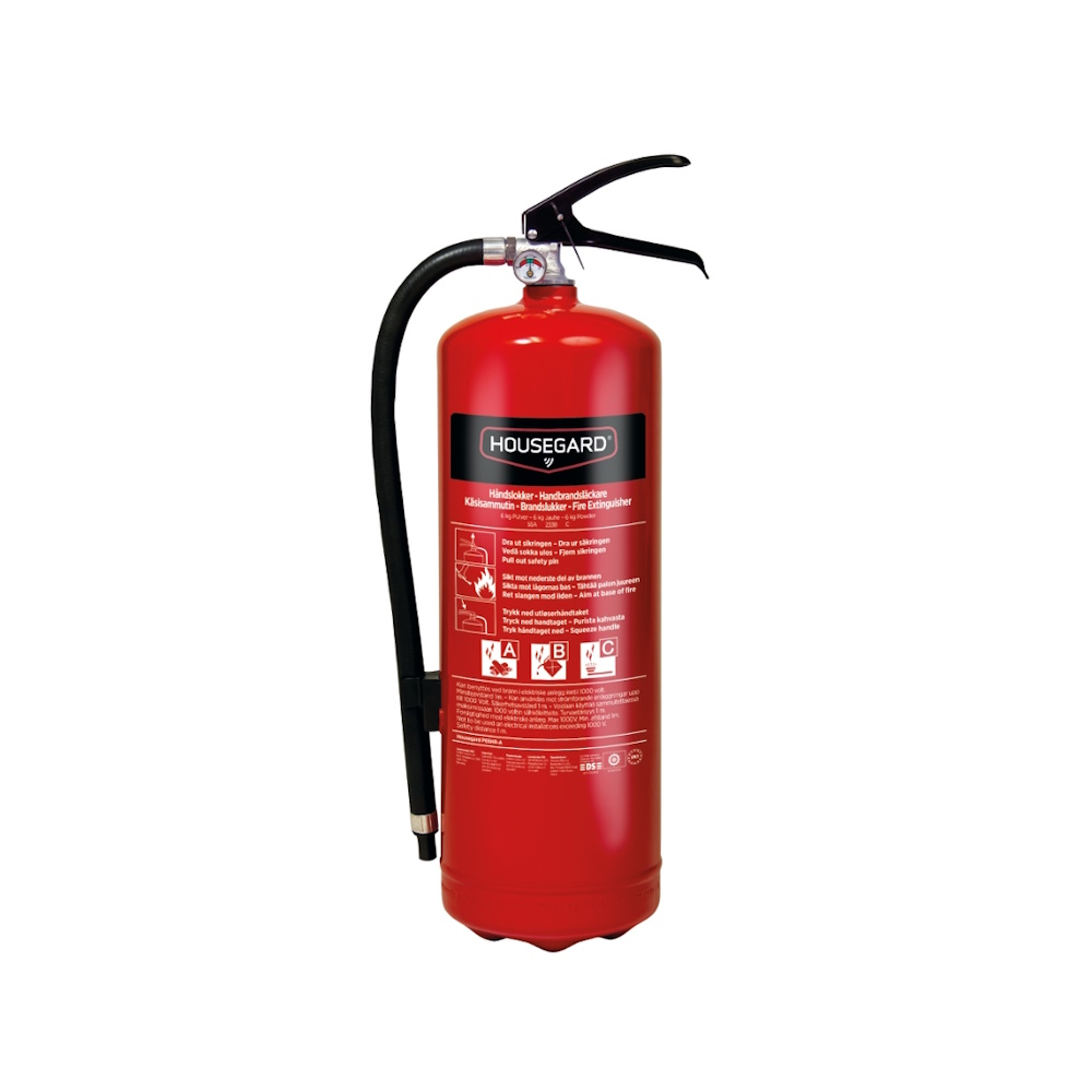 Brandsläckare Pulver, Storlek 6kg, Röd, Housegard