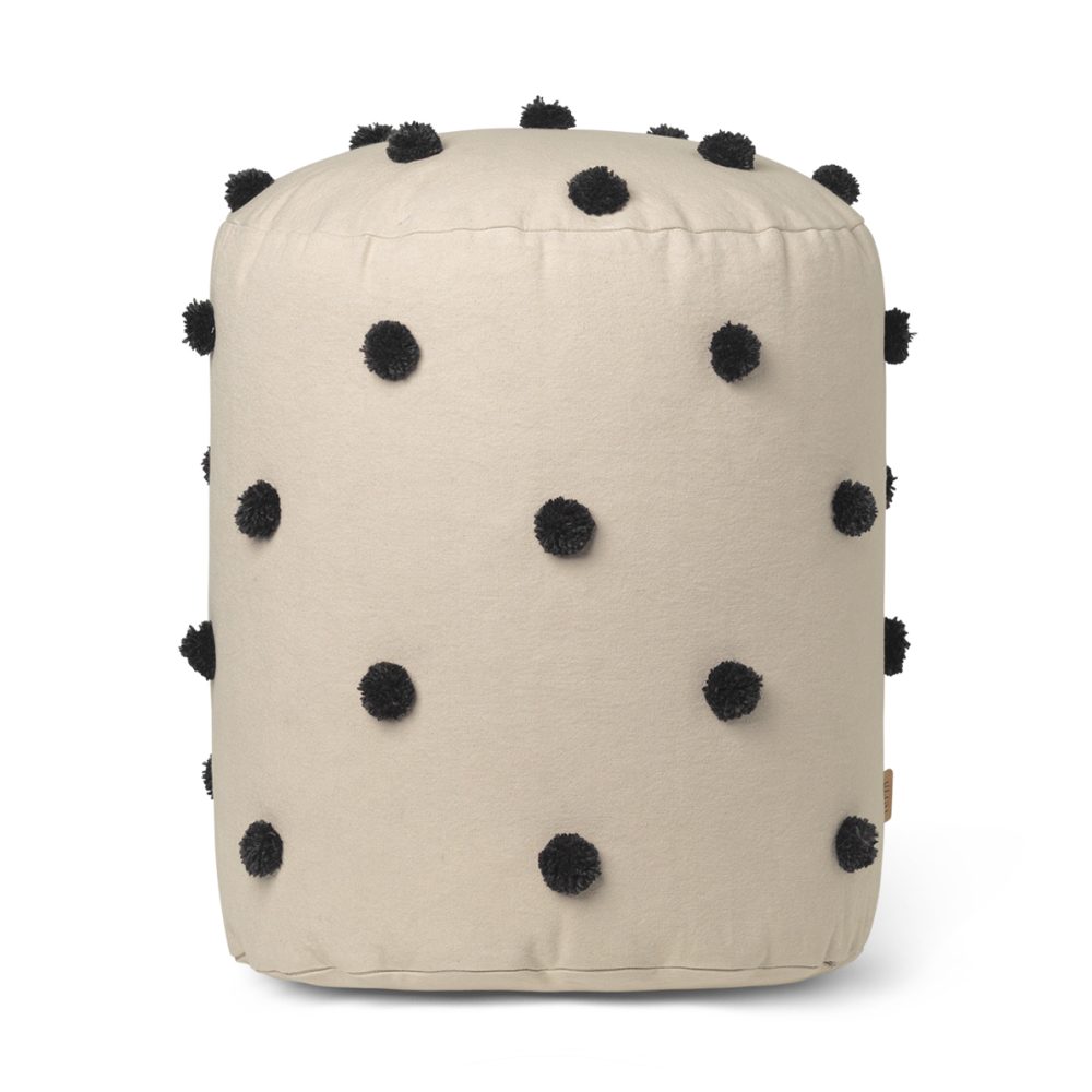Dot puff Ø39 cm, Sand-black
