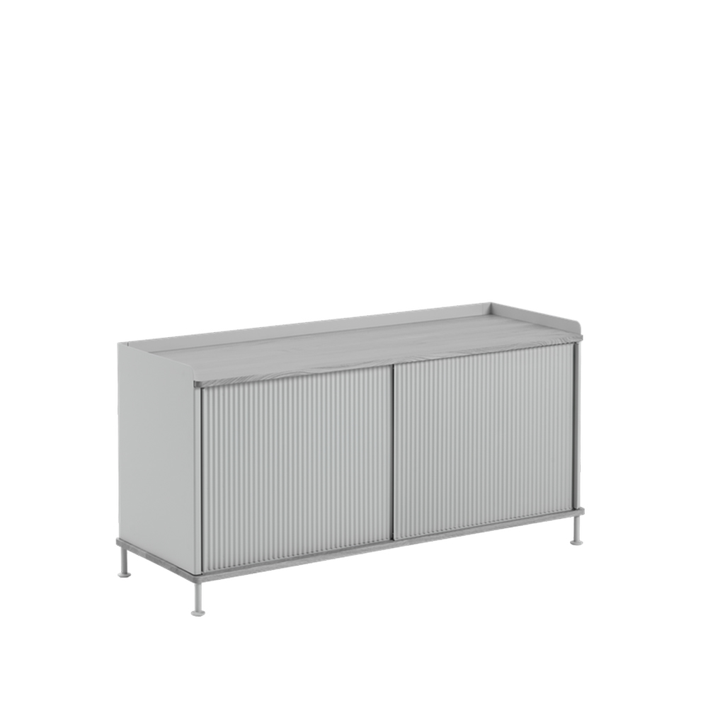 Enfold Low sideboard, Grey-Metal