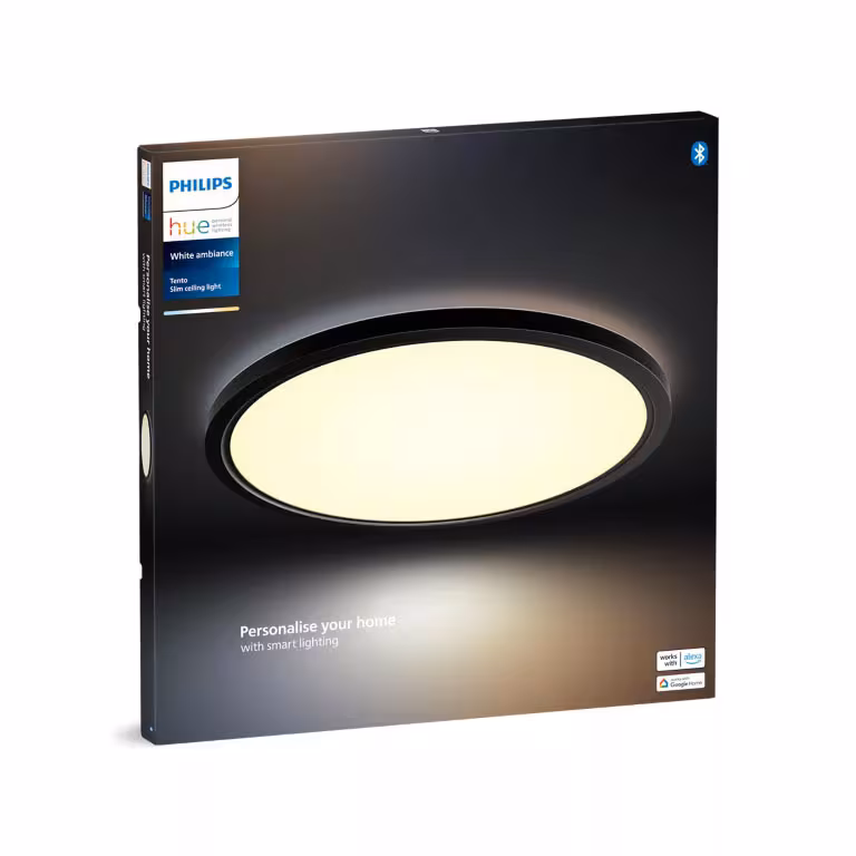 Kjøp Philips Hue Takarmatur tento HUE, WA, rund, 55 cm, 25W, svart