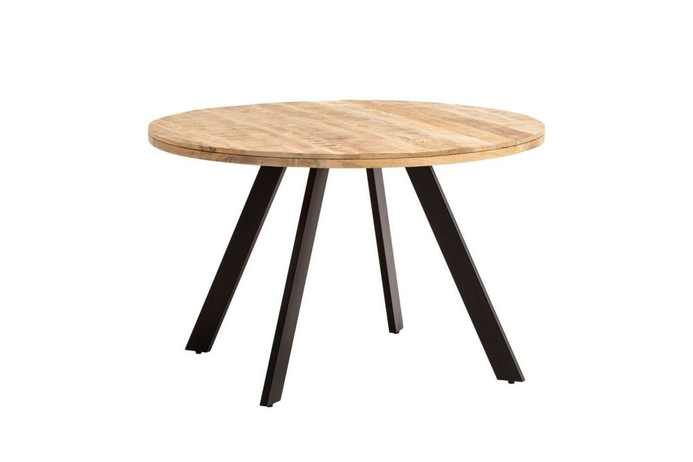 Matbord Wohnling rund massivt trä, modern lantlig stil 120 cm