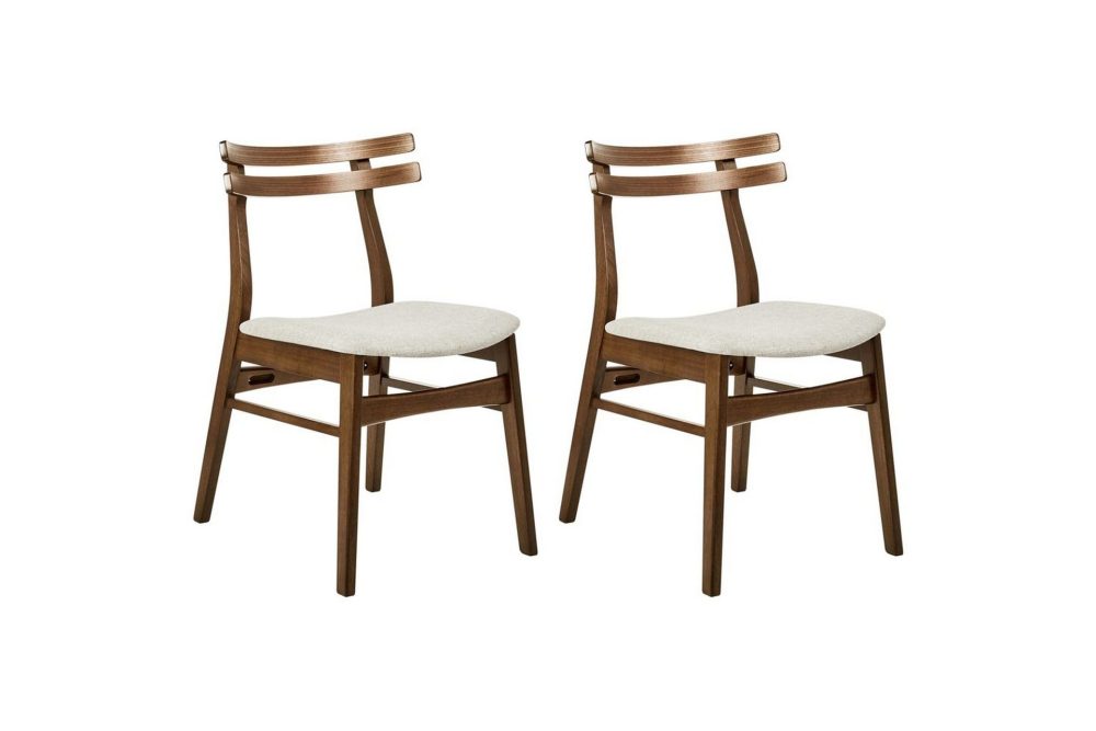 Matsalsstol Cynthiana set om 2 Mörk Trä-Beige