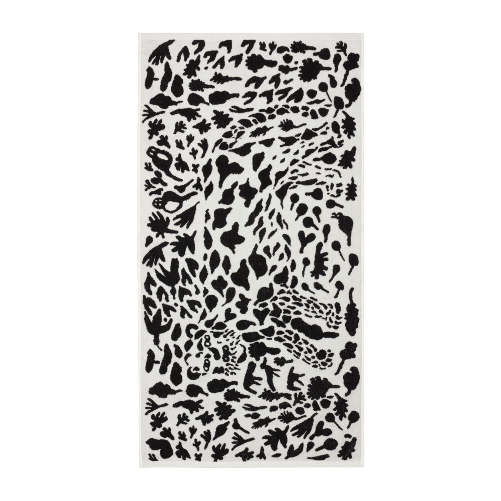 Oiva Toikka Cheetah badhandduk 70x140 cm, Svart-vit