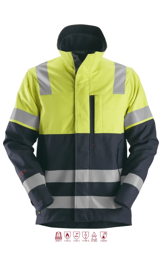 Snickers Workwear 1560 ProtecWork Jacka varsel, marinblå/gul 4XL