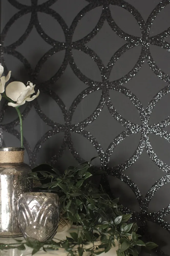 Arthouse Fantasia III 921708 Tapet Sequin Geo Black Svart/metallic
