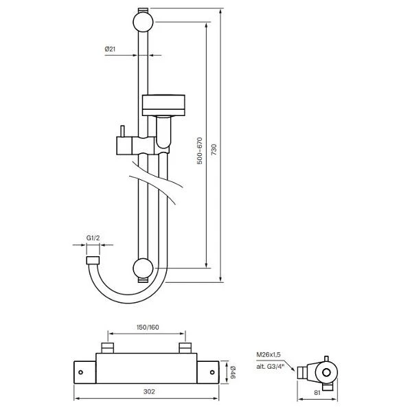 Duschblandare Evm168 +zsal105 Duschset 160mm, Krom | Stuvbutiken