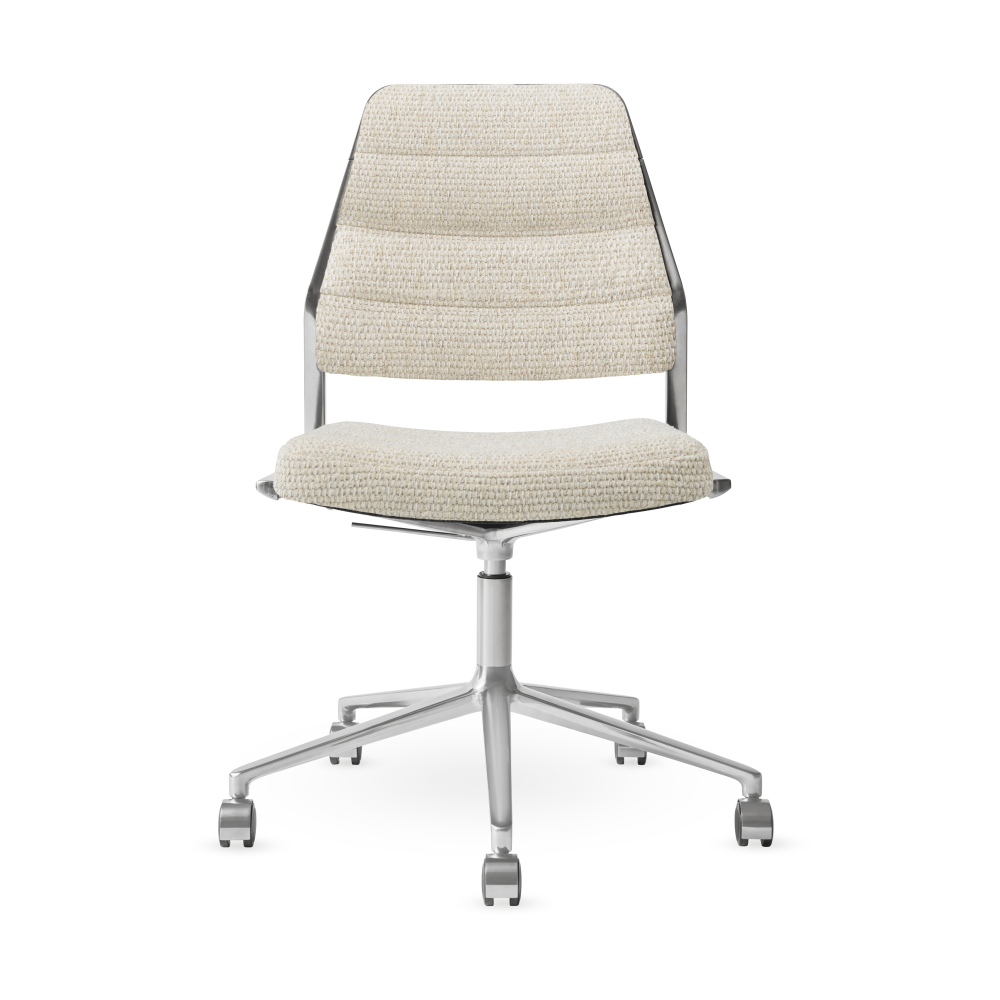 Vipp454+ Swivel chair kontorsstol med hjul, Wavy-polished aluminium