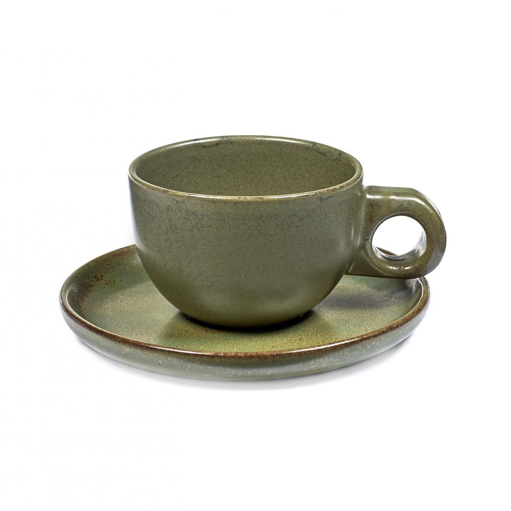 Surface kaffekopp med fat 13 cl, Camogreen