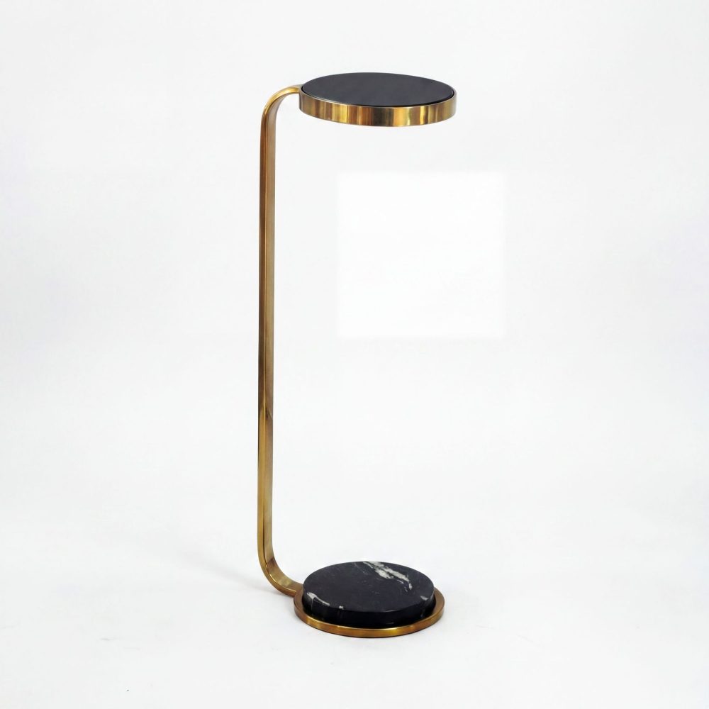 Solren Runt sidobord 72 cm i metall med marmorskiva