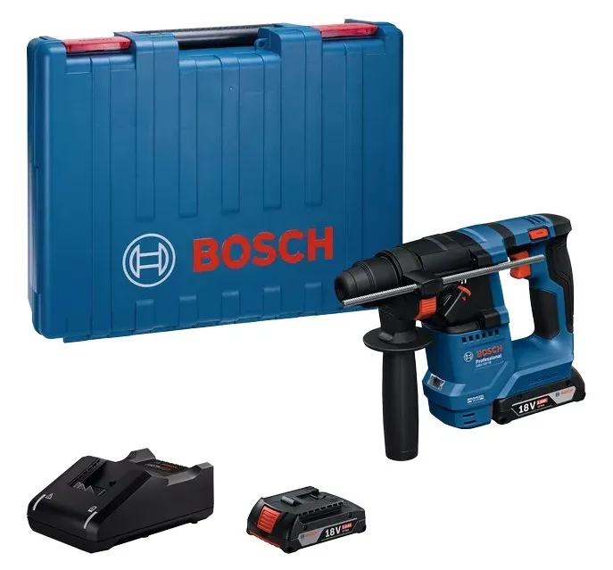 Borrhammare Batteridriven Bosch Power Tools PRO GBH 18V-18 Med 2 x 2,0 Ah och L-BOXX