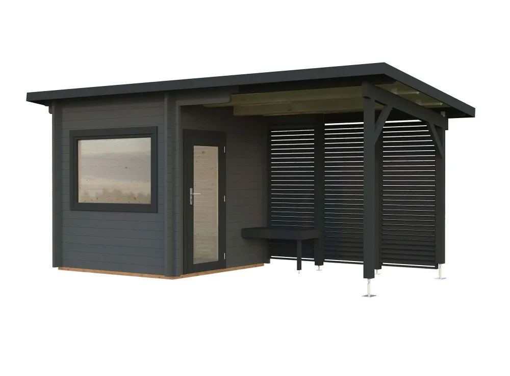 Palmako Sanna Bastu 10,5 m², Invändig 4,1 m², grå + antracit