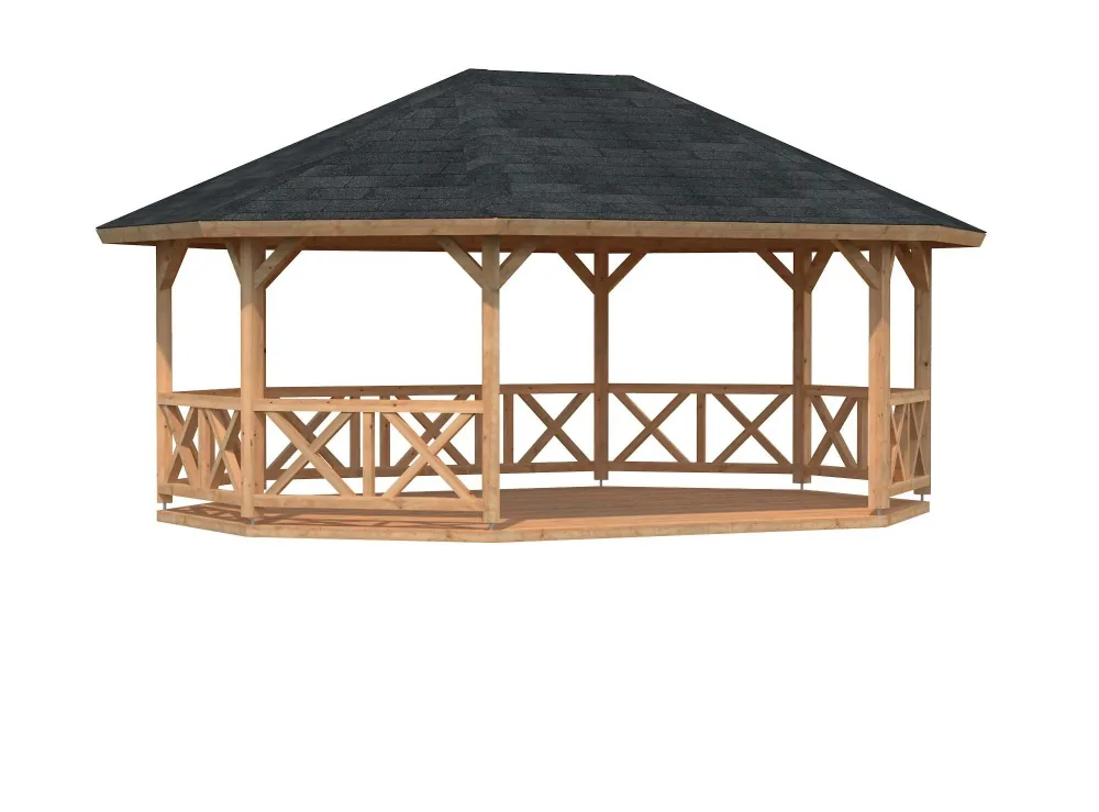 Palmako Betty Paviljong 25 m², utan golv, brun, impregnerad