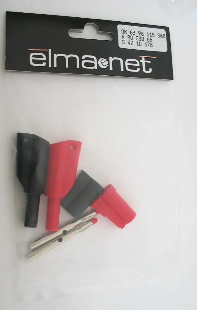 Elma 4210678 Säkerhetskontakt 1 st röd, 1 st svart