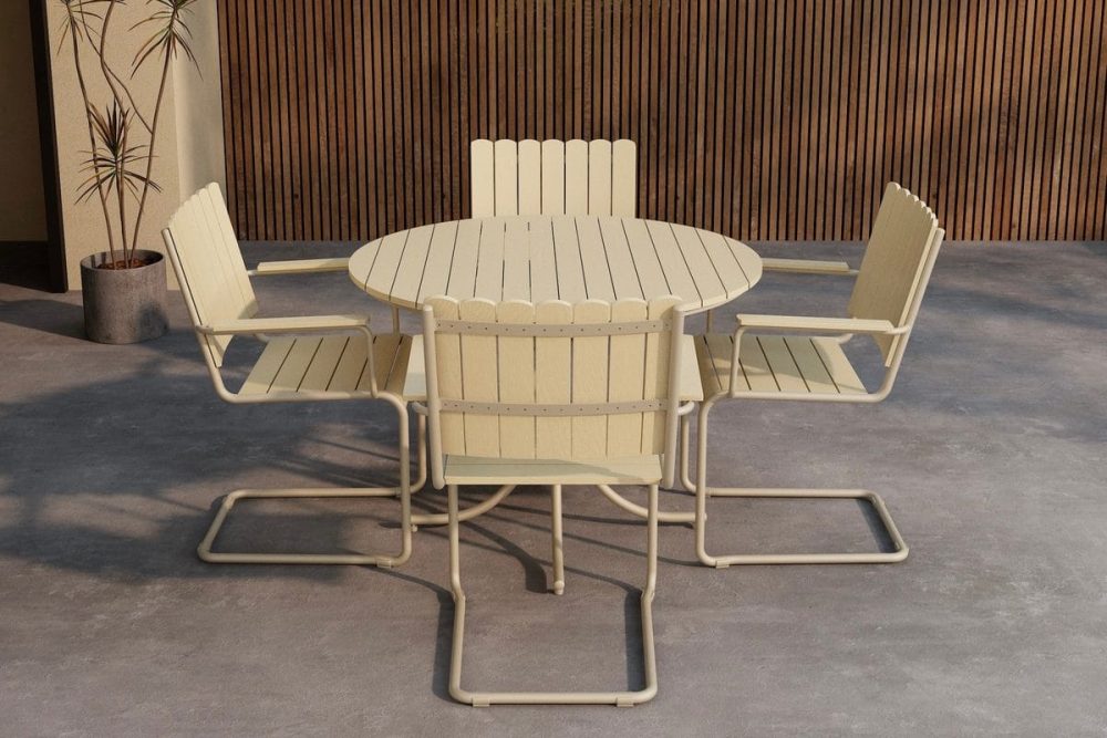 Matgrupp Holmsund 100 cm med 4 Stolar Utomhus