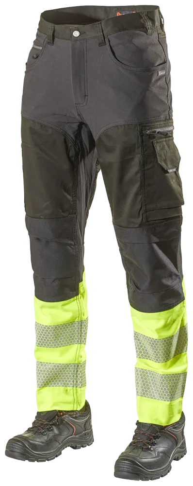 L.Brador 1073PB-W Servicebyxa hi-vis gul/svart, dam, klass 1 C44