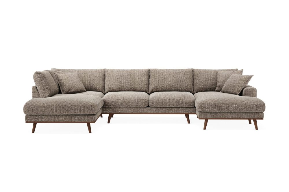 Copenhagen Premium 5-sits Vänstervänd U-formad Djup Soffa med Divan och Schäslong i Chenille