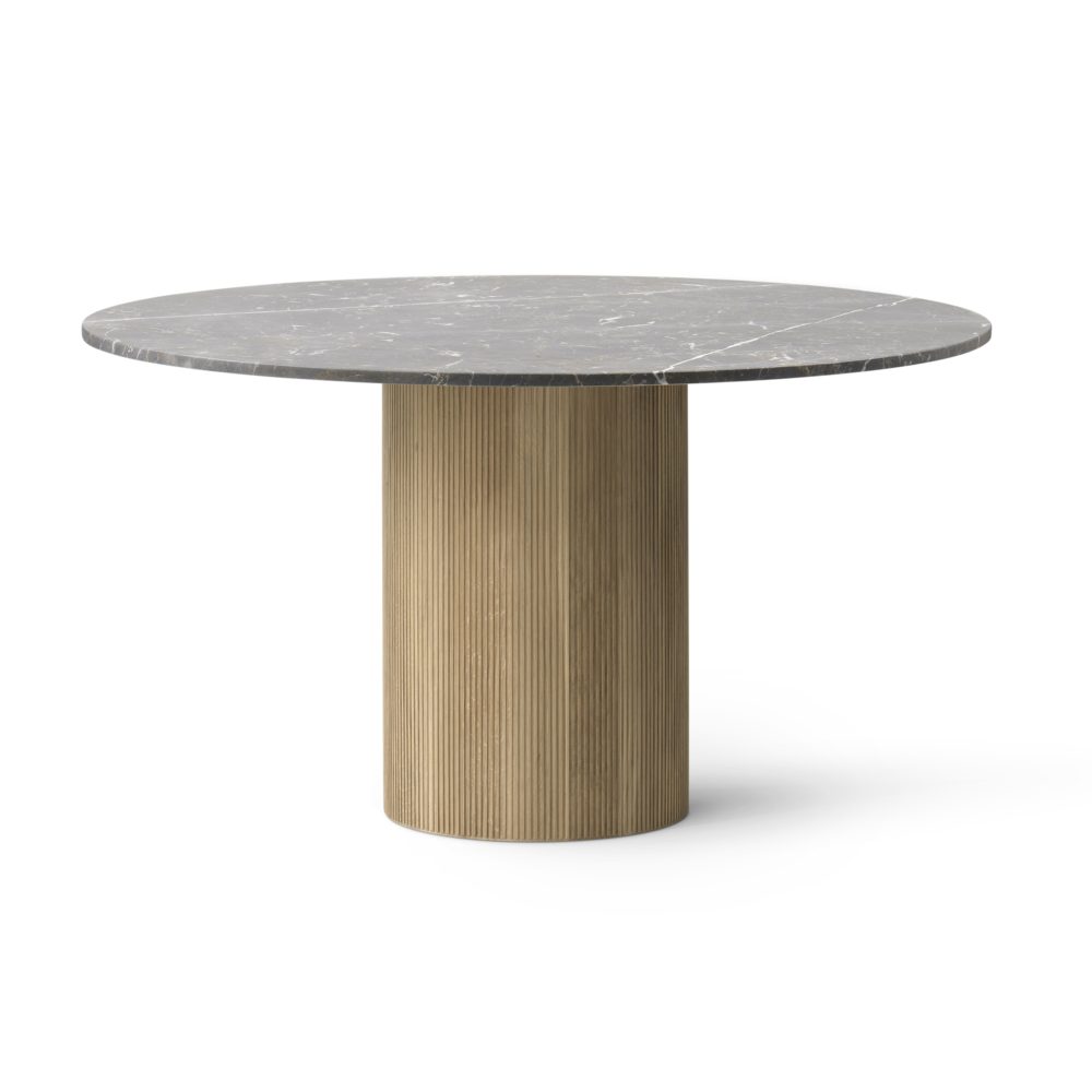 Vipp494 Cabin matbord Ø130 cm, Grey marble-light oak