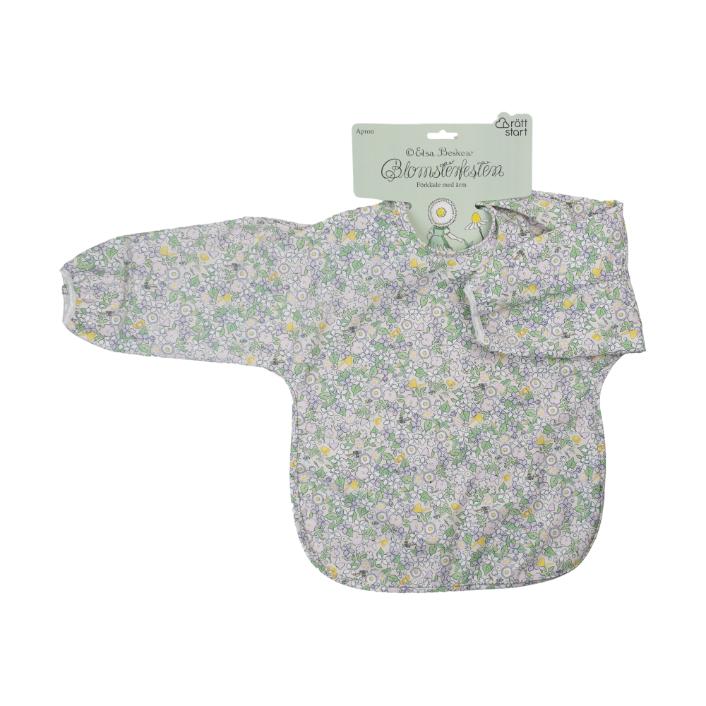 Elsa Beskow Blomsterfesten haklapp med ärm, Multi