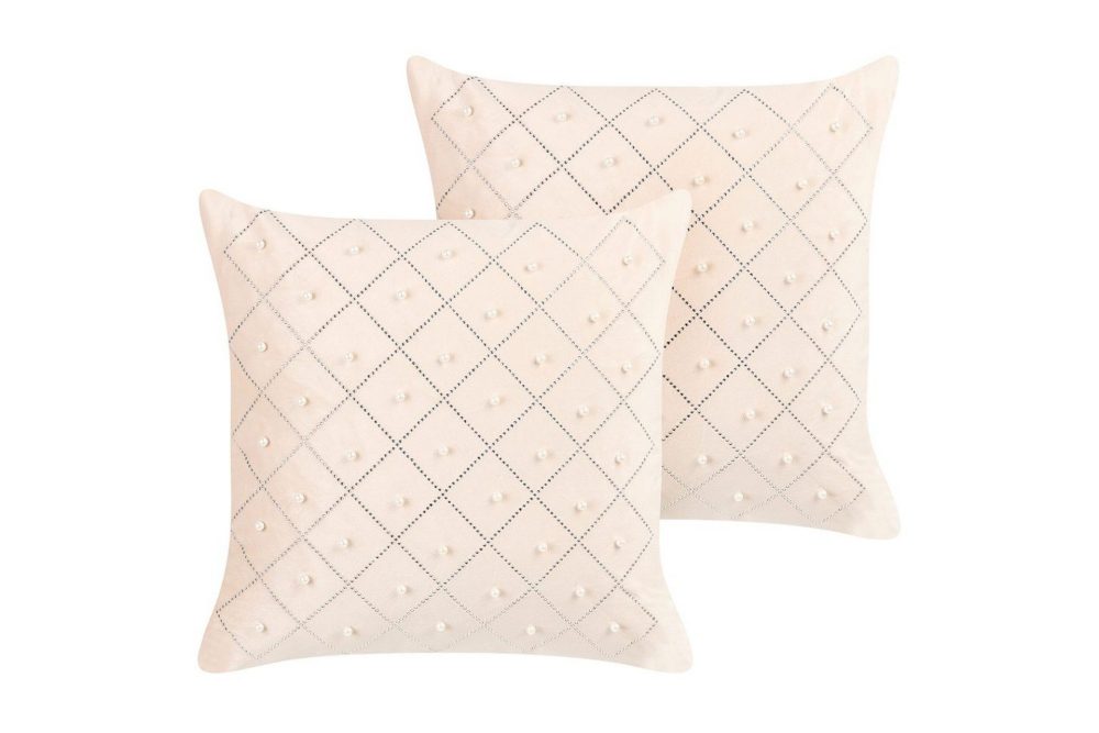 Prydnadskuddar Yarrow set om 2 Beige/Silver